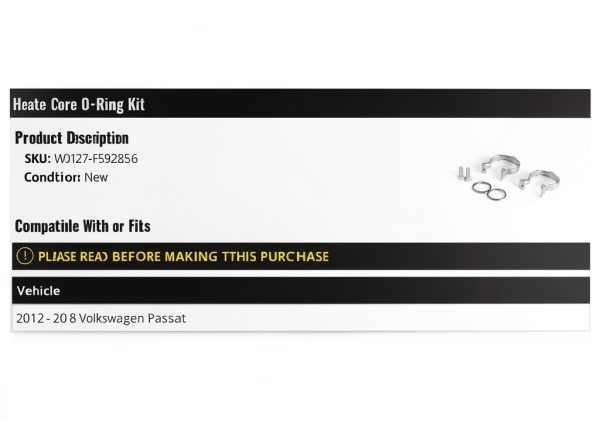 Volkswagen Passat Heater Core O-Ring Kit Nitrile Rubber-0