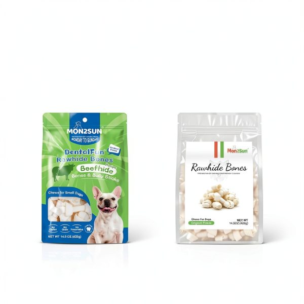 Dog Rawhide Knot Bones MON2SUN 2.5 Inch Bones 60 Count for Puppies-7