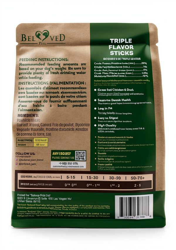 Dog Treats Rawhide Sticks Wrapped with Chicken 10.6 oz Pet Natural Chew Treats - Grain Free Meat & Human Grade Dried Snacks - Best for Small & Large Dogs (10.6 Ounce (Pack of 1), Triple Sticks)-1