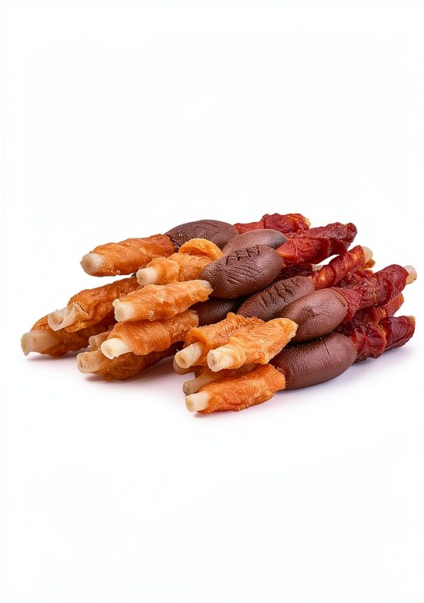 Dog Treats Rawhide Sticks Wrapped with Chicken 10.6 oz Pet Natural Chew Treats - Grain Free Meat & Human Grade Dried Snacks - Best for Small & Large Dogs (10.6 Ounce (Pack of 1), Triple Sticks)-5