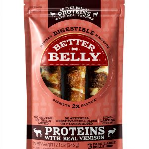 Better Belly Real Venison Rawhide Rolls 12.1oz Pack of 3-0