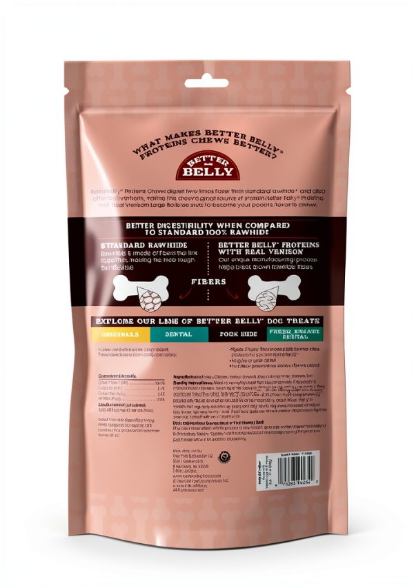 Better Belly Real Venison Rawhide Rolls 12.1oz Pack of 3-1