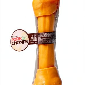 Pork Chomps Roasted Pork Skin Dog Chew, 11-inch Knot, 1 Count-0