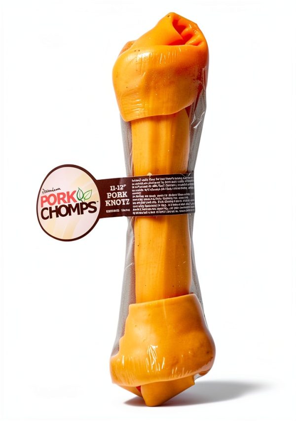 Pork Chomps Roasted Pork Skin Dog Chew, 11-inch Knot, 1 Count-0