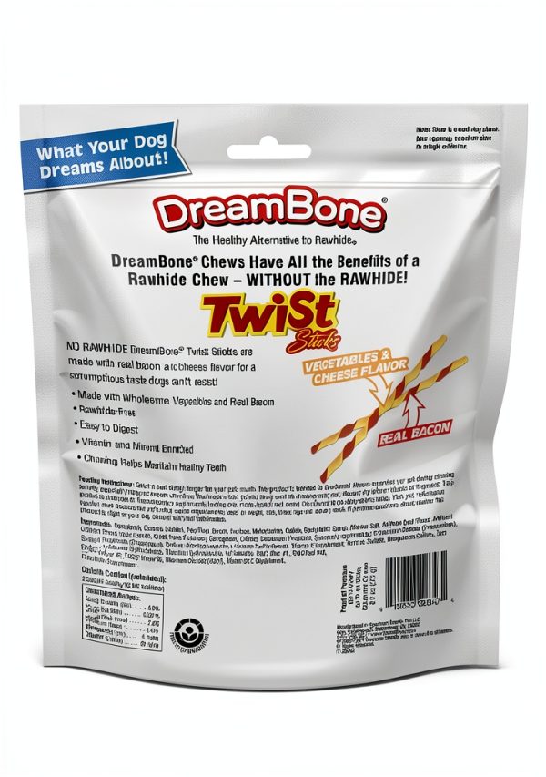 Dreambone Twist Sticks with Real Bacon and Cheese Flavor 50 Count, Rawhide-Free Chews for Dogs (3 Pack)-2