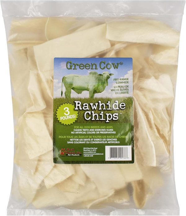 Chips 3-Pound Bag - Premium Large Dog Rawhide Chews - Ideal for Agressive Chewers Dog Rawhide Treats - Durable Rawhide Bones for Large Dogs-0