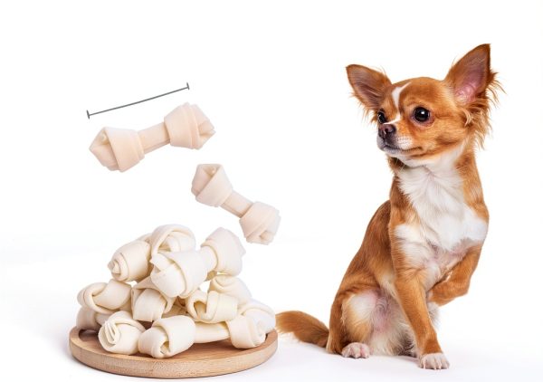 Dog Rawhide Knot Bones MON2SUN 2.5 Inch Bones 60 Count for Puppies-4