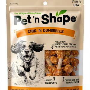 Pet 'n Shape Chik 'n Rice Dumbbells - Natural Dog Treats, Chicken, 1 Pound-0