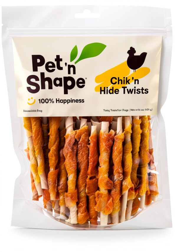 Pet 'n Shape Chik 'n Hide Twists – Chicken Wrapped Rawhide Natural Dog Treats, Small, 16 oz-0