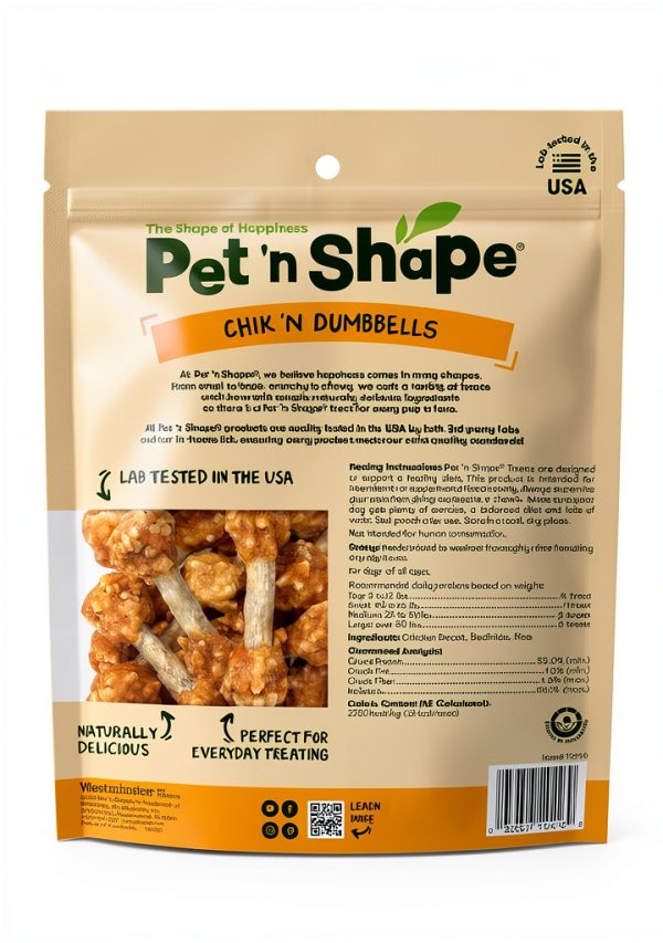 Pet 'n Shape Chik 'n Rice Dumbbells - Natural Dog Treats, Chicken, 1 Pound-1