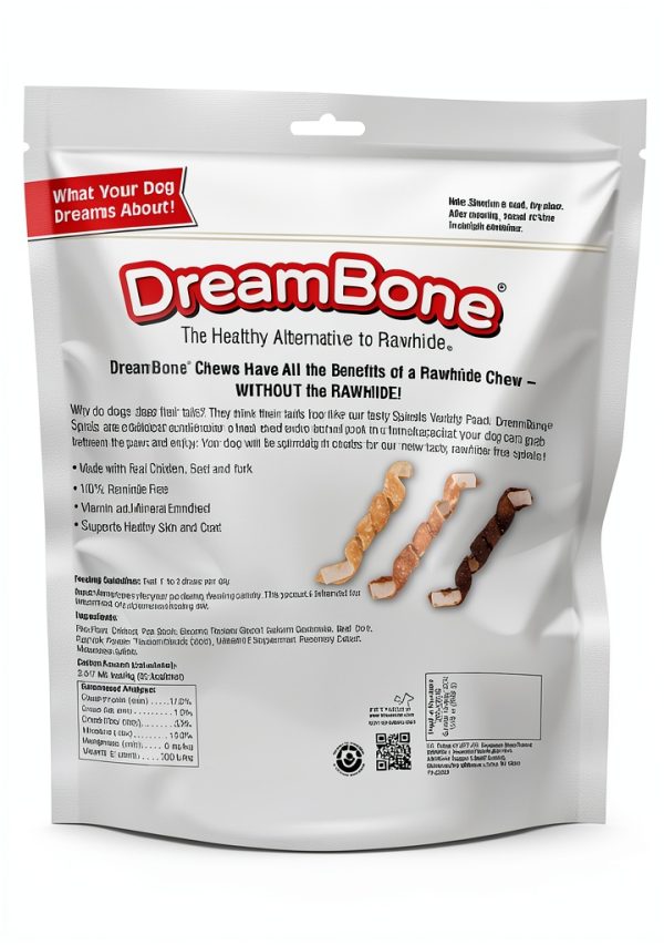 DreamBone Spirals Variety Pack No Rawhide Dog Chews 32 Spiral Treats-2