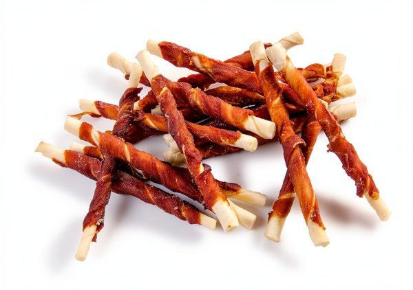 Duck Wrapped Rawhide Natural Dog Treats Pet 'n Shape Small 1 lb Twists-2