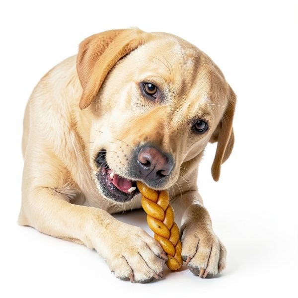 Pet Factory 7in Braided Beefhide Dog Chew Sticks Peanut Butter 6 Pack-4