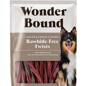 Wonder Bound Bacon & Cheese Twist Sticks 55 Count Rawhide-Free-0