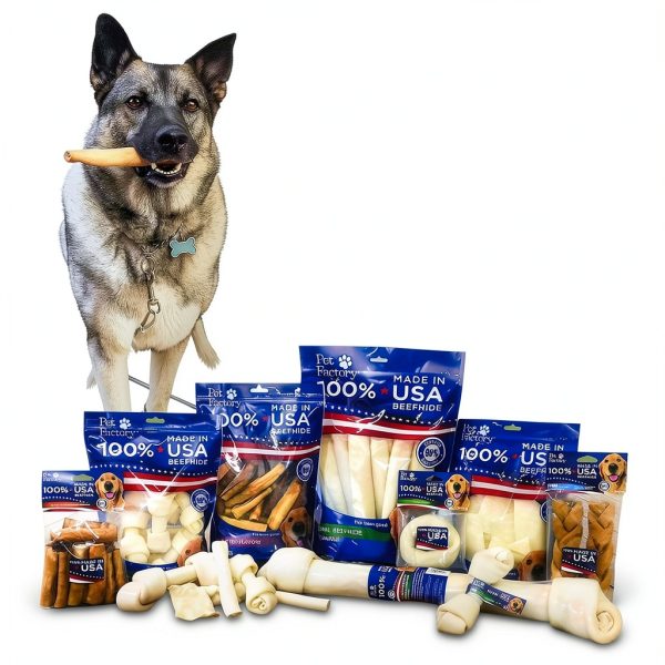 Pet Factory 7in Braided Beefhide Dog Chew Sticks Peanut Butter 6 Pack-6