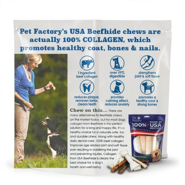Pet Factory 7in Braided Beefhide Dog Chew Sticks Peanut Butter 6 Pack-8