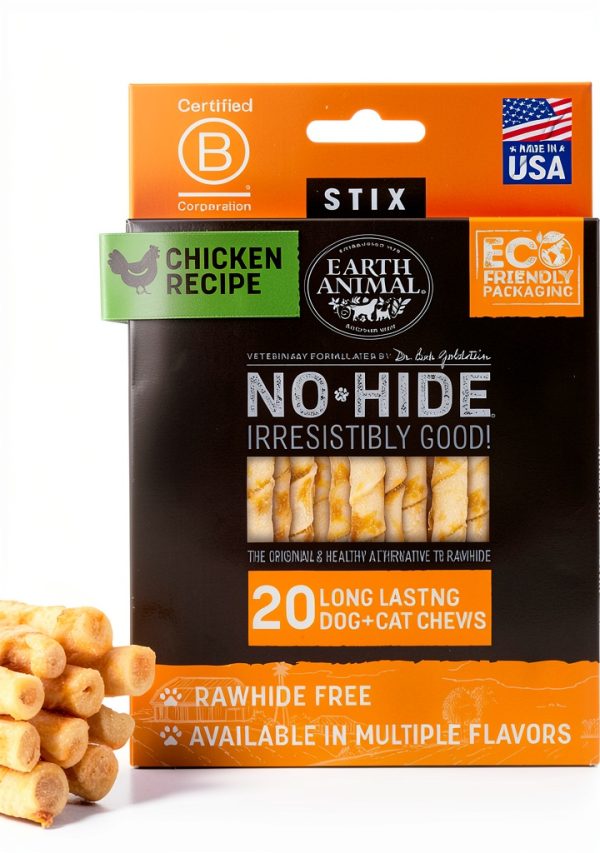 Earth Animal No Hide Stix Small Dog Chews Chicken 20 Count Value Pack-0