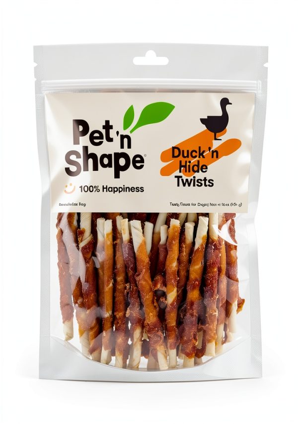 Duck Wrapped Rawhide Natural Dog Treats Pet 'n Shape Small 1 lb Twists-0