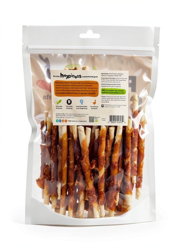 Duck Wrapped Rawhide Natural Dog Treats Pet 'n Shape Small 1 lb Twists-1